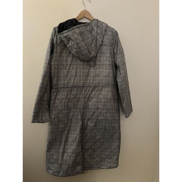 Anorak Womens Duck Down Feather Light Weight Long Puffer Houndstooth Size Medium - Picture 12 of 15